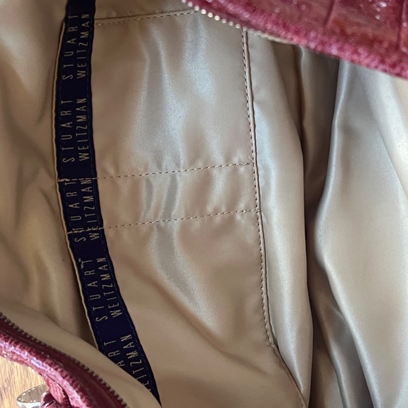 Stuart Weitzman Elegant Burgundy Leather Shoulder Bag - Picture 5 of 6